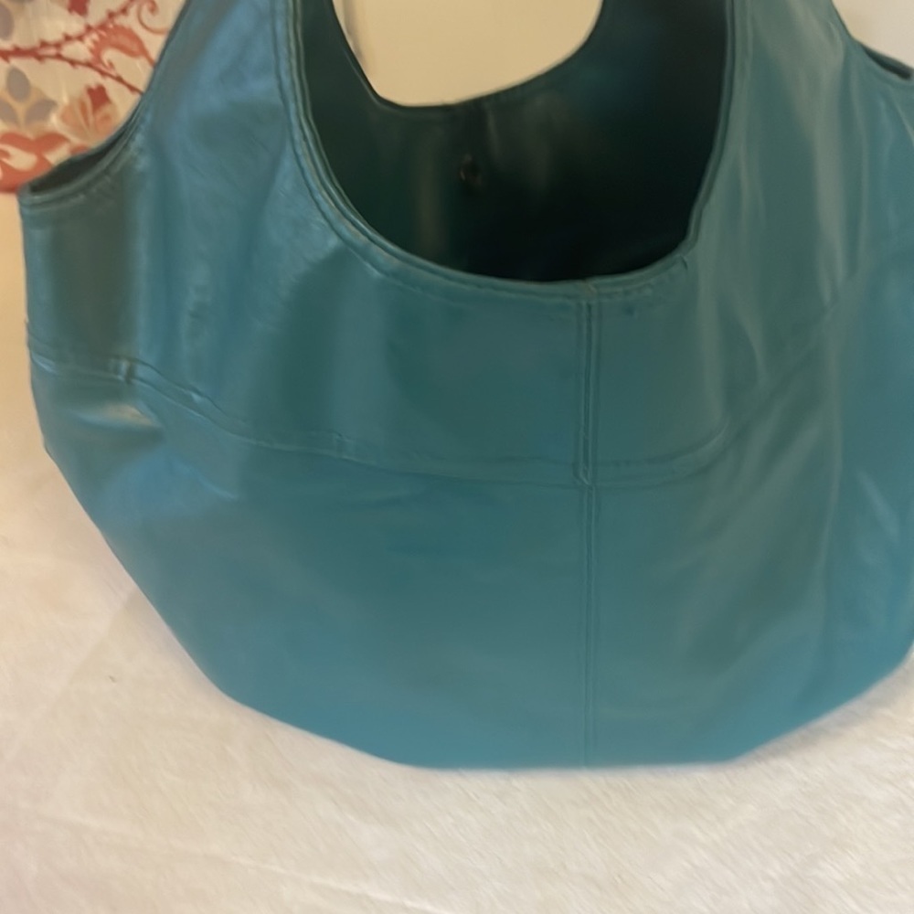 Faux Leather Bag Teal in color - Picture 4 of 7